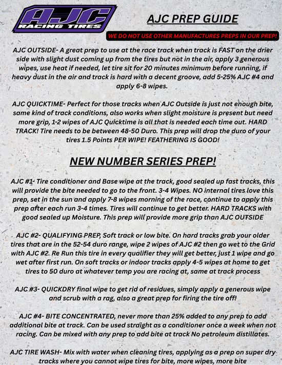 AJC #2 PREP – AJC RACING TIRES